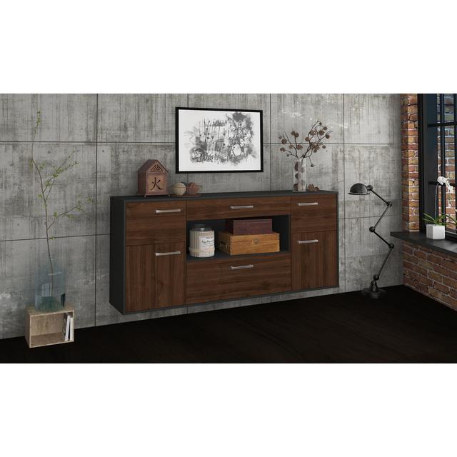 Sideboard Neguta Ebern Designs Farbe (Korpus/Front): Walnuss/Anthrazit on Productcaster.