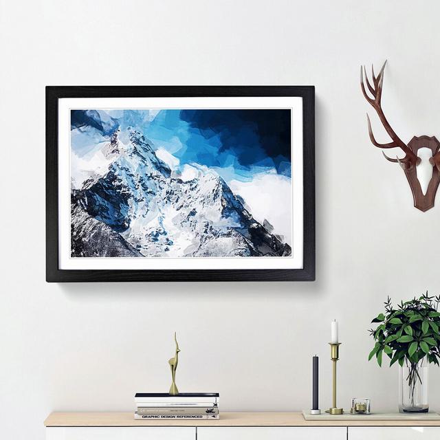 Mount Everest in Abstract - Picture Frame Graphic Art Print on MDF East Urban Home Frame Option: Black Framed, Size: 36cm H x 48cm W x 2cm D on Productcaster.