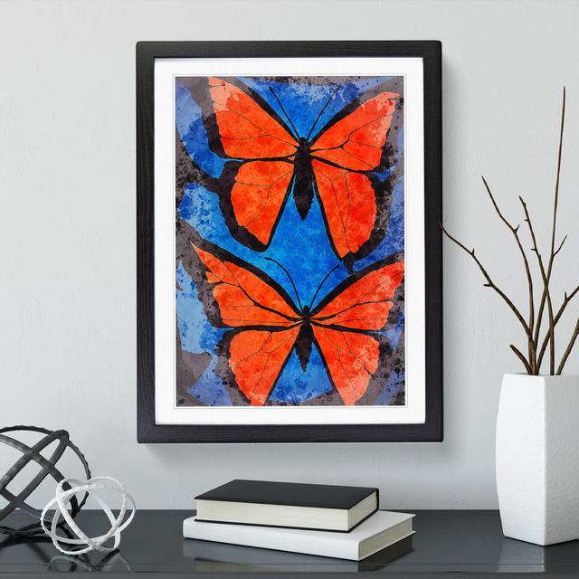 XV1022-5099X Watercolour Butterflies No.1 - Single Picture Frame Print Brambly Cottage Size: 34cm H x 25cm W, Format: Black Framed on Productcaster.