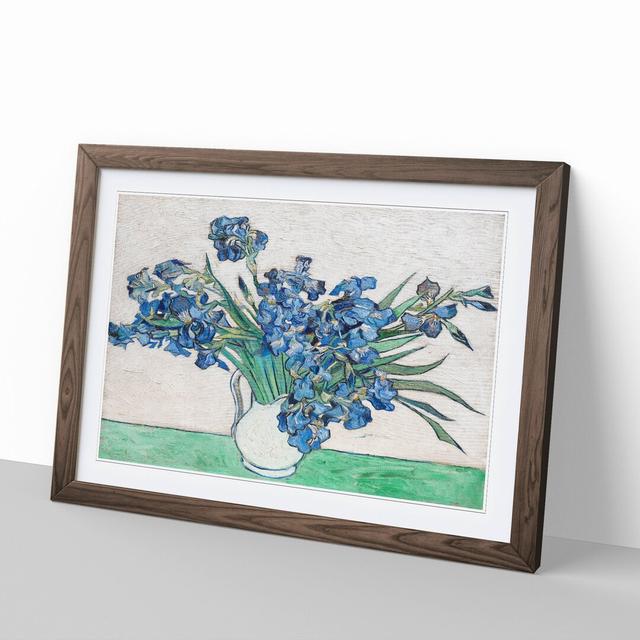 Vase of Irises Vol.1 by Vincent Van Gogh - Picture Frame Painting on MDF East Urban Home Size: 36cm H x 48cm W x 2cm D, Frame Option: Walnut Framed on Productcaster.