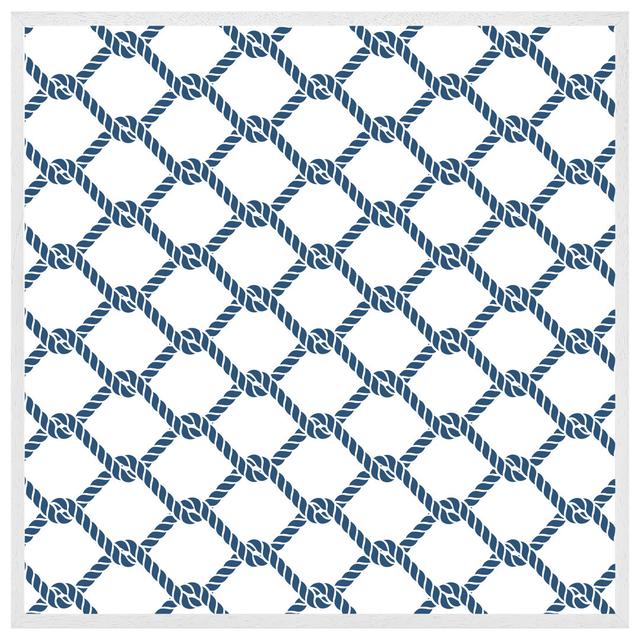 Arrika Navy Chainlink Rope - Single Picture Frame Art Prints Metro Lane Size: 61cm H x 61cm W x 4cm D, Frame Colour: White Framed on Productcaster.