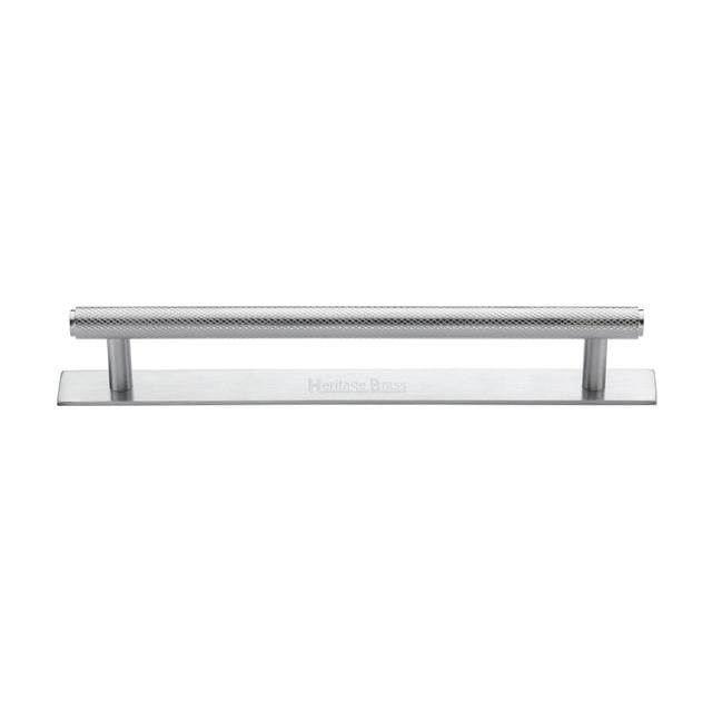 Cabinet Bar Handle Heritage Brass Size: 16cm, Finish: Satin Chrome on Productcaster.