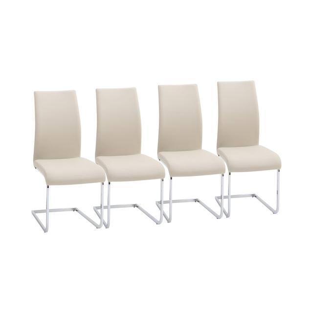 Cathey Upholstered Cantilever Dining Chair (Set of 4) Metro Lane Upholstery Colour: Cream on Productcaster.