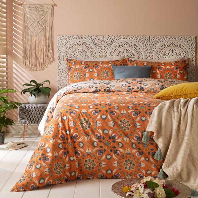 Duvet Cover Set furn. Size: Single Duvet Cover + 1 Standard Pillowcase, Colour: Orange on Productcaster.