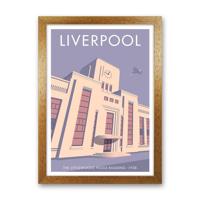 Liverpool Littlewoods Travel Art Print By Stephen Millership A4 / Canvas Rosalind Wheeler Size: 46cm H x 34cm W x 3cm D, Format: Brown Framed Paper on Productcaster.