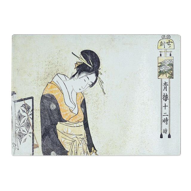 Tempered Glass Ushi No Koku by Kitagawa Utamaro Chopping Board East Urban Home Size: 28.5 cm x 20 cm on Productcaster.