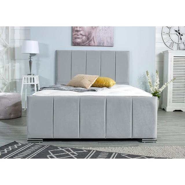 Liyuan Upholstered Bed Frame Wayfair Sleep Size: European Double (140 x 200cm), Colour: Silver on Productcaster.