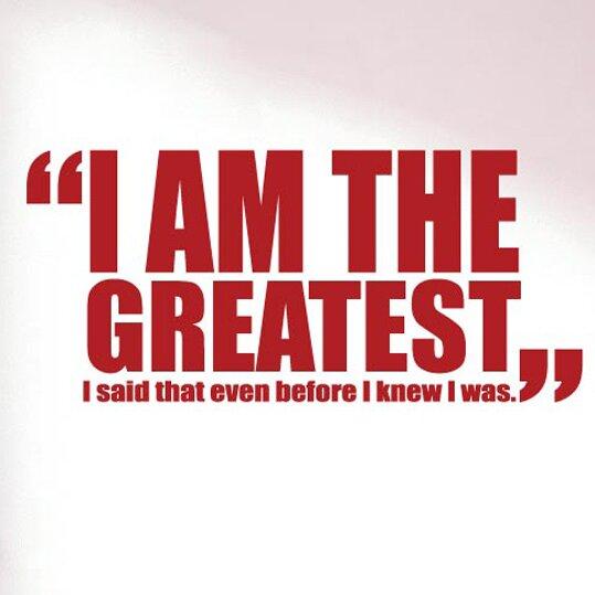 I Am The Greatest - Muhammad Ali Quote Wall Sticker East Urban Home Colour: Burgundy, Size: Large on Productcaster.