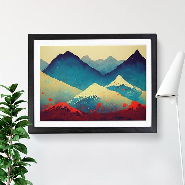 Splendid Painted Mountains - Picture Frame Graphic Art Alpen Home Size: 46cm H x 64cm W x 2cm D, Frame Colour: Black on Productcaster.