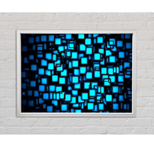 Neon Squares - Single Picture Frame Art Prints on Canvas Bright Star Size: 59.7cm H x 84.1cm W x 3.3cm D on Productcaster.