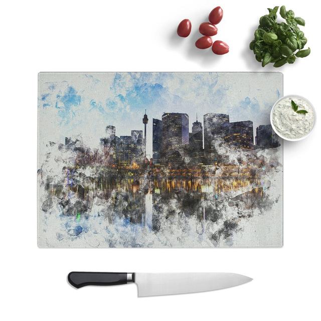 Sydney Skyline Vol.1 Watercolour Chopping Board East Urban Home Size: 20cm W x 28.5cm L on Productcaster.