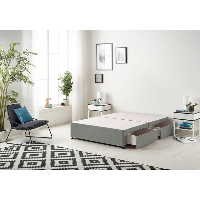 Dennishia Divan Bed Base Ebern Designs Storage Type: 1 Drawer, Colour: Grey, Size: Super King (6') on Productcaster.