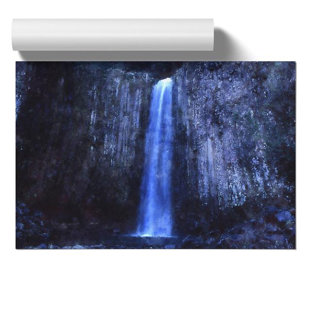 Waterfall at Dusk - Unframed Graphic Art East Urban Home Size: 30cm H x 42cm W x 0.1cm D on Productcaster.