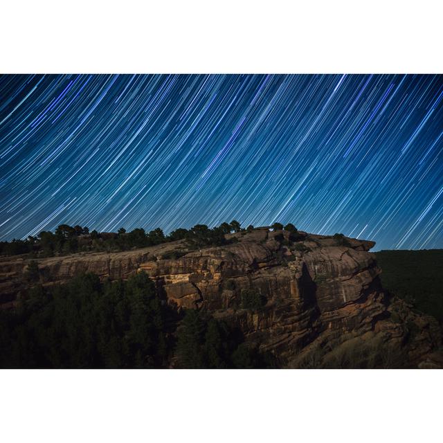 Cliff And Star Trails by Michelecaminati - Wrapped Canvas Print Alpen Home Size: 81cm H x 122cm W x 3.8cm D on Productcaster.