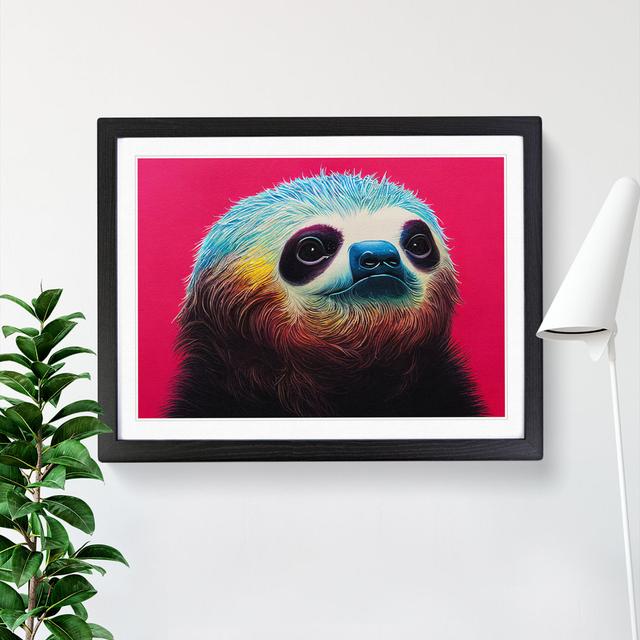 Sloth In Colour - Single Picture Frame Print 17 Stories Frame Colour: Black, Size: 34cm H x 46cm W x 2cm D on Productcaster.