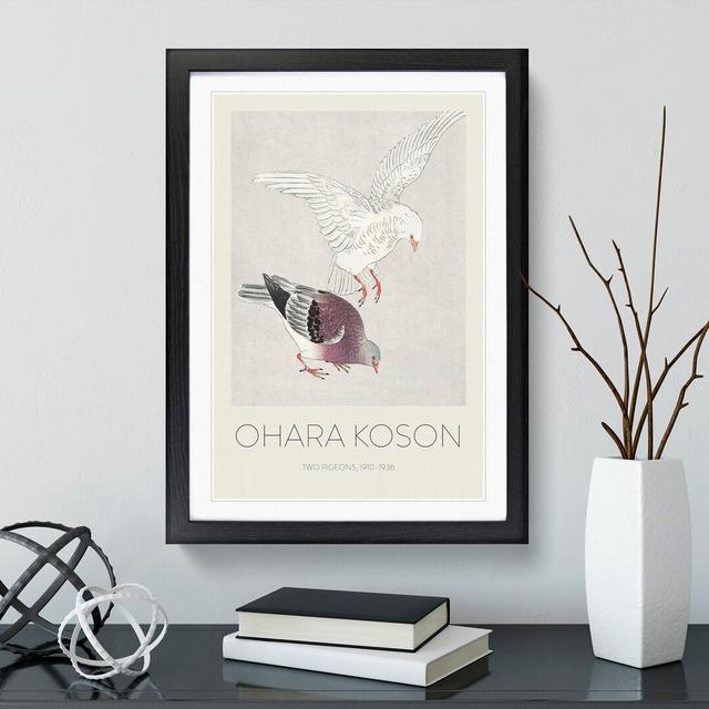 Two Pigeons by Ohara Koson - Picture Frame Art Prints East Urban Home Size: 36cm H x 27cm W x 2cm D, Frame Option: Black on Productcaster.