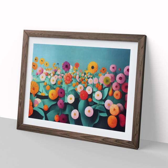 Exhilarating Flower Market - Picture Frame Painting Marlow Home Co. Size: 34cm H x 46cm W x 2cm D, Frame Colour: Walnut on Productcaster.