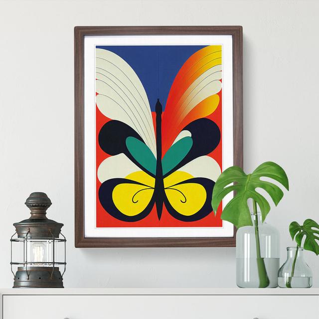 Butterfly In No.4 - Print George Oliver Matte Colour: White, Format: Walnut Framed, Size: 36cm H x 27cm W x 2cm D on Productcaster.