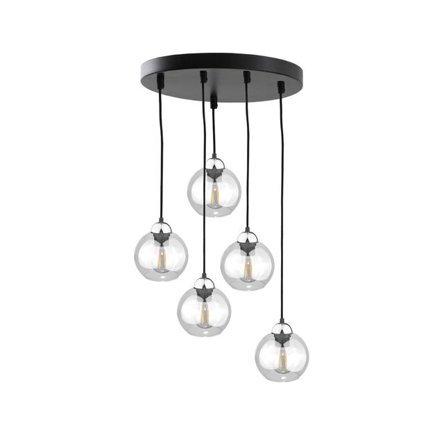 Bisrat 5 - Light Kitchen Island Pendant Breakwater Bay Base Finish: Black/Silver on Productcaster.