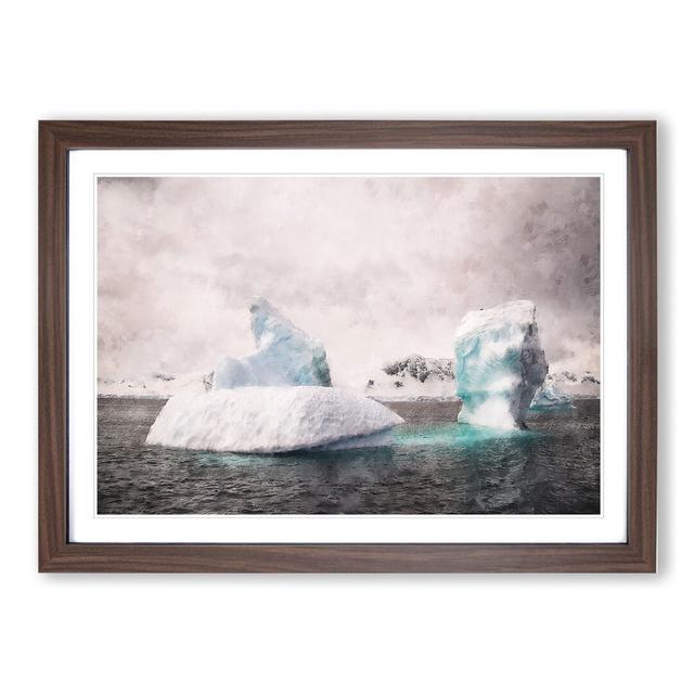 Two Icebergs in Antartica - Picture Frame Painting East Urban Home Size: 27cm H x 36cm W x 2cm D, Frame Option: Walnut Framed on Productcaster.