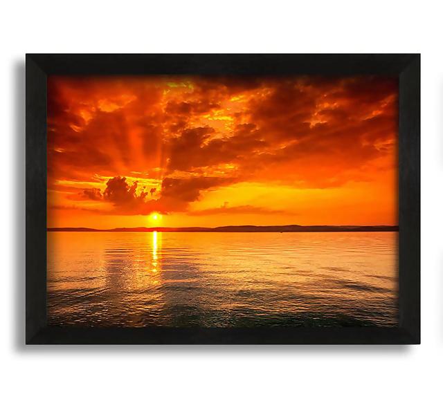 Stunning Sun Ray Ocean - Picture Frame Graphic Art on Canvas House of Hampton Size: 42cm H x 60cm W x 10cm D on Productcaster.