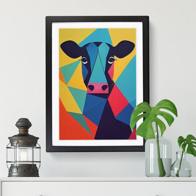 Cow Hypreprism - Single Picture Frame Print ClassicLiving Frame Option: Black, Size: 34cm H x 25cm W x 2" D on Productcaster.