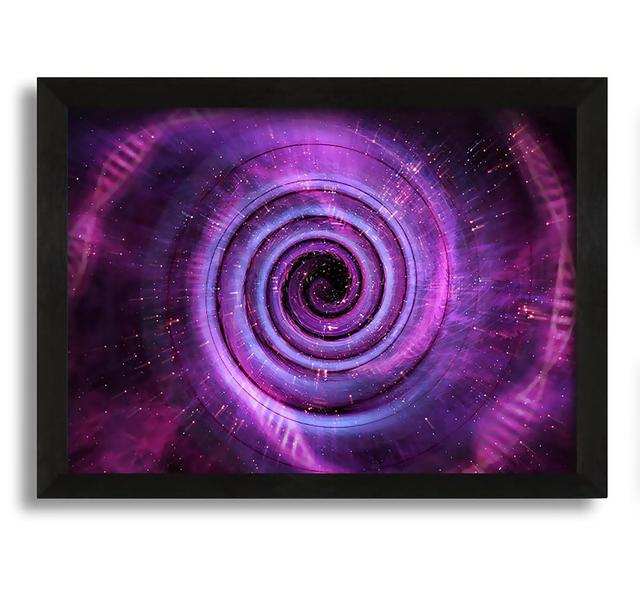 Wormhole Pink - Single Picture Frame Painting on Canvas Brayden Studio Format: Black Framed Canvas, Size: 60cm H x 84cm W x 10cm D on Productcaster.