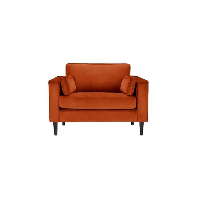 Millerville 2 Seater Velvet Sofa Canora Grey Upholstery Colour: Rust on Productcaster.