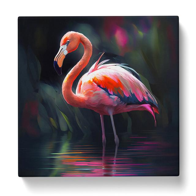 Flamingo Digital Art Bay Isle Home Size: 50cm H x 50cm W x 3cm D on Productcaster.