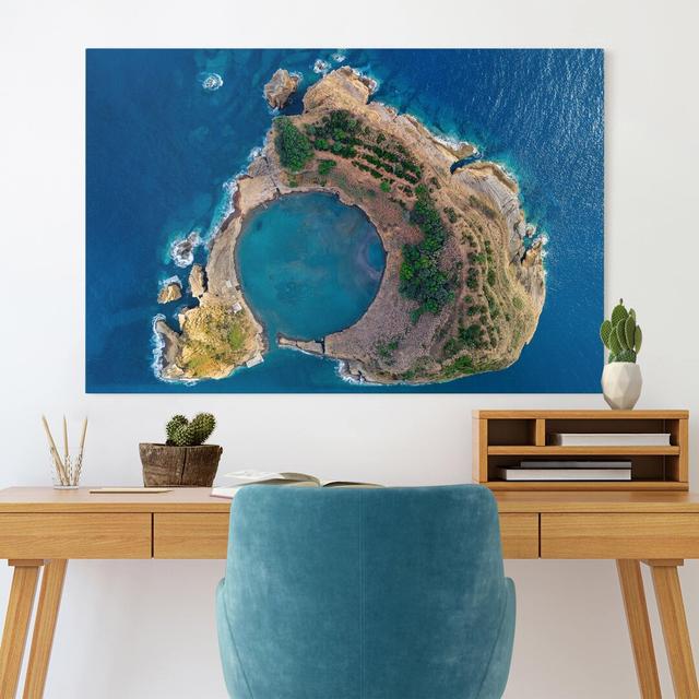 Aerial View of the Island of Vila Franca Do Campo - Wrapped Canvas Graphic Art Highland Dunes Size: 60cm H x 90cm W on Productcaster.