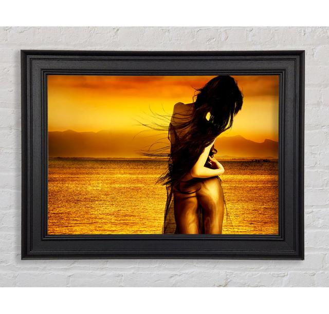 Goddess Of The Ocean Orange Framed Print Highland Dunes Size: 100cm H x 141.4cm W on Productcaster.