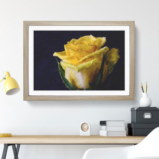 Yellow Rose Flower Vol.1 - Picture Frame Graphic Art East Urban Home Size: 27cm H x 36cm W x 2cm D, Frame Option: Oak Framed on Productcaster.