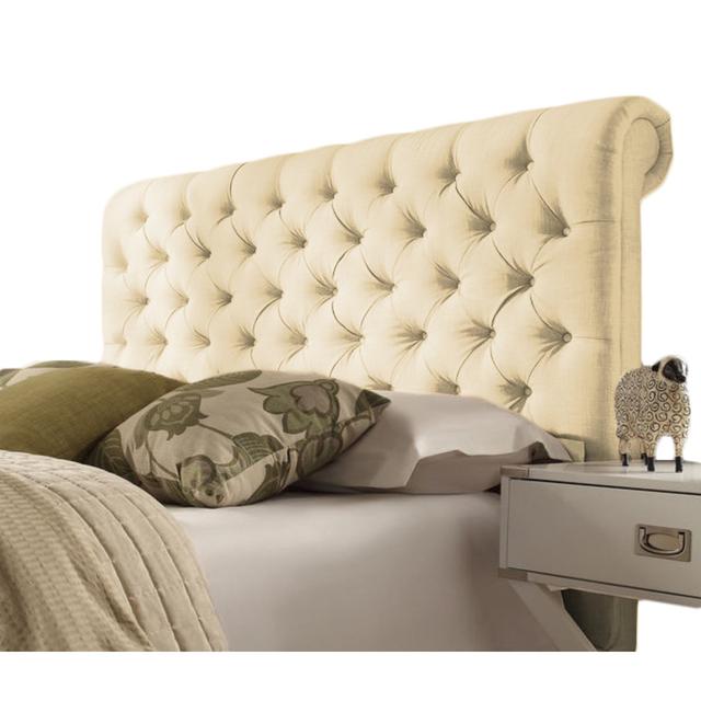 Elwood Upholstered Headboard Mercer41 Upholstery: Plush Velvet, Colour: Ivory, Size: Super King (6') on Productcaster.