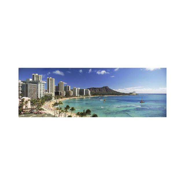 Leinwandbild Buildings Along The Coastlinediamond Head, Waikiki Beach, Oahu, Honolulu, Hawaii, USA Haus am Meer Größe: 30,48 cm H x 91,44 cm B x 1,9 c on Productcaster.