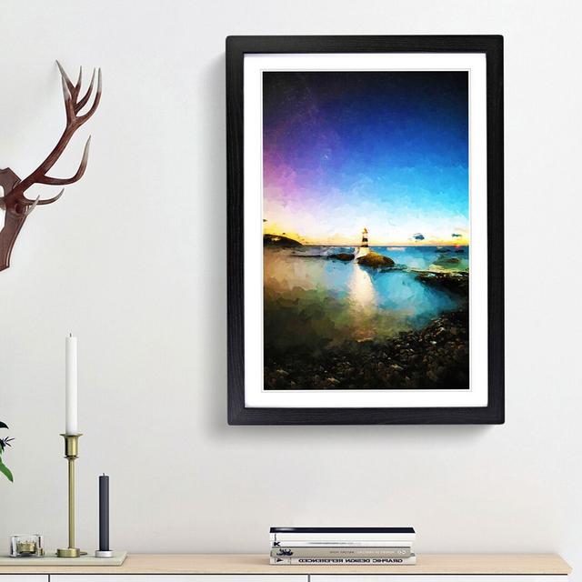 Penmon Lighthouse in Anglesey Wales in Abstract - Picture Frame Graphic Art Print East Urban Home Frame Option: Black Framed, Size: 48cm H x 36cm W x on Productcaster.