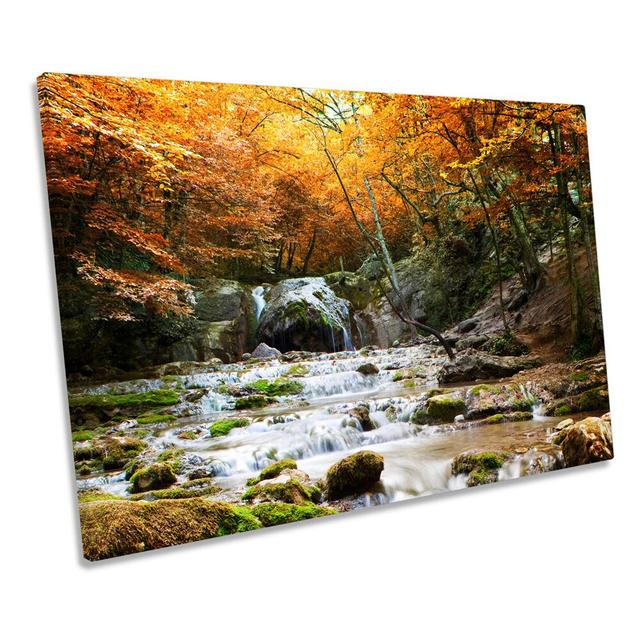 Autumn Landscape Forest - Wrapped Canvas Print Union Rustic Size: 50.8cm H x 76.2cm W on Productcaster.