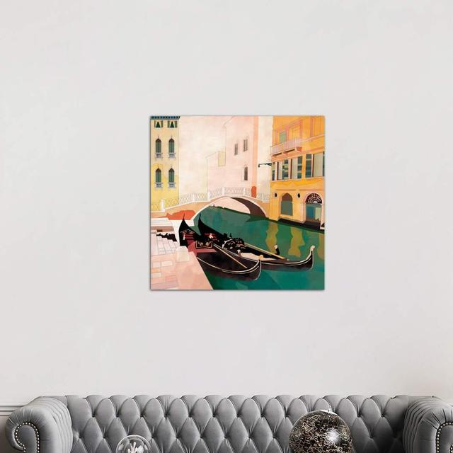 Venice Gondolas I by Ana Rut Bré - Wrapped Canvas Print George Oliver Size: 93.98cm H x 93.98cm W x 1.91cm D on Productcaster.