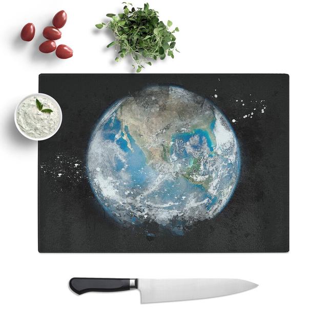 Tempered Glass Image of Earth Chopping Board East Urban Home Size: 20 cm x 28.5 cm on Productcaster.