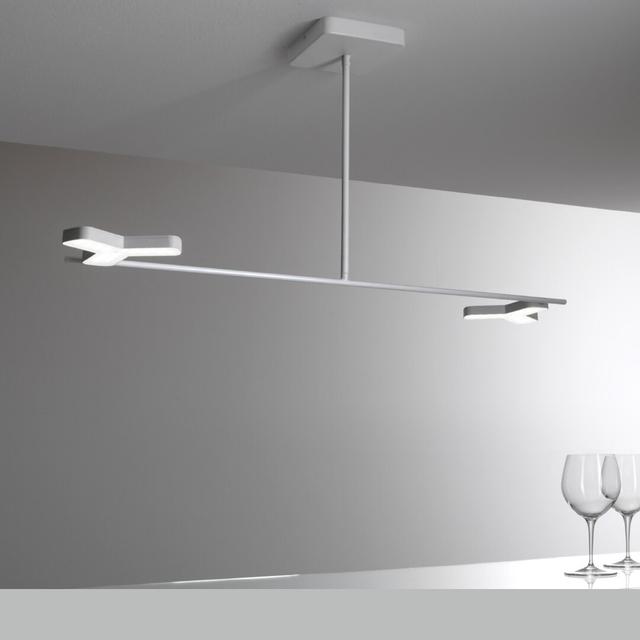 2-Light Kitchen Island Pendant Light LED by Ivy Bronx, Colour: Lacquered frosted white, Size: 30 cm H x 98.5 cm W x 31 cm D on Productcaster.