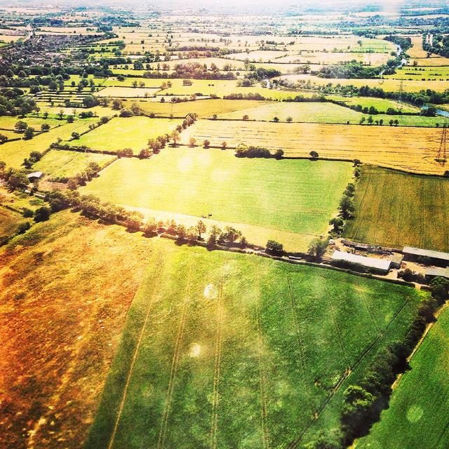 Aerial View Of Land by Franckreporter - Drucken Brambly Cottage Größe: 122 cm H x 122 cm B on Productcaster.