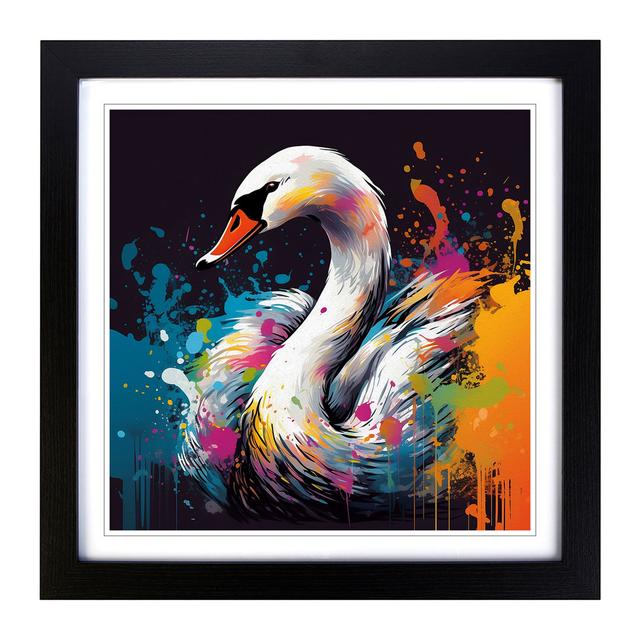 Swan Graphic Art - Single Picture Frame Art Prints on Wood Marlow Home Co. Format: Black on Productcaster.