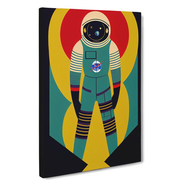 Astronaut Pop Art No.2 - Wrapped Canvas Print Borough Wharf Size: 76cm H x 50cm W x 3cm D on Productcaster.