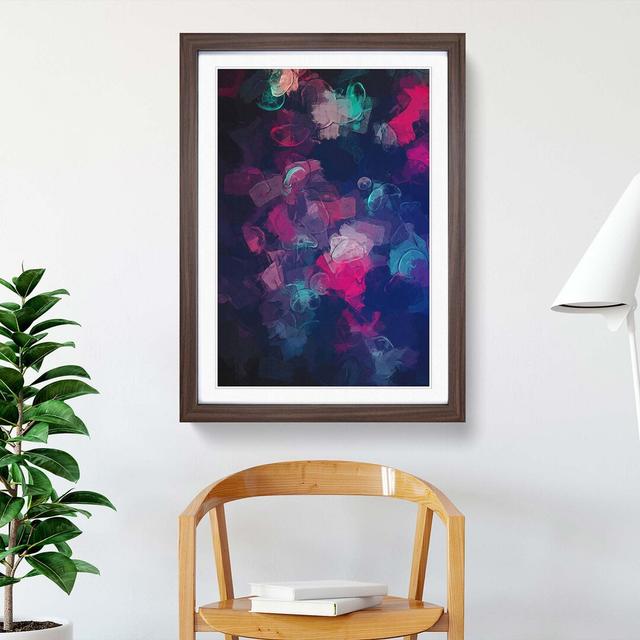 Many Jellyfish in Abstract - Picture Frame Graphic Art Print East Urban Home Frame Option: Walnut, Size: 76cm H x 50cm W x 2cm D on Productcaster.