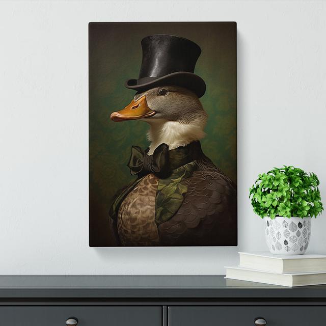 Duck Victorian Art Happy Larry Size: 60cm H x 40cm W x 3cm D on Productcaster.