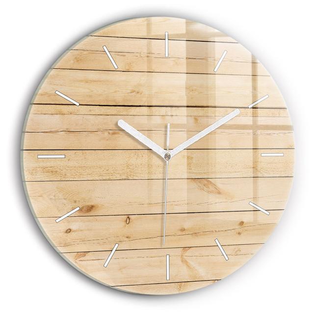 Glass Wooden Planks 30cm Silent Wall Clock East Urban Home on Productcaster.