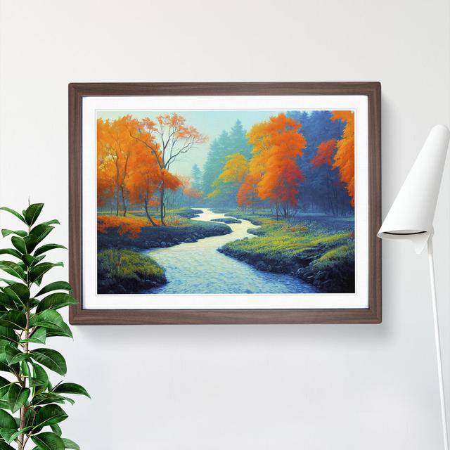 Autumn Forest Stream - Picture Frame Graphic Art Alpen Home Size: 25cm H x 34cm W, Frame Colour: Brown on Productcaster.