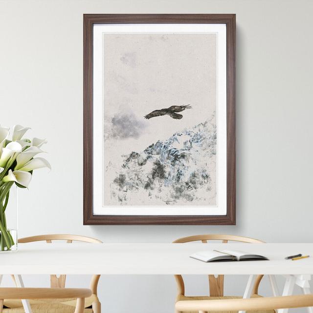 Eagle Flying High - Picture Frame Graphic Art East Urban Home Frame Option: Walnut, Size: 48cm H x 36cm W x 2cm D on Productcaster.