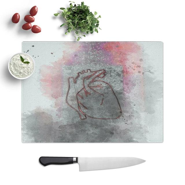 Tempered Glass Anatomical Heart Sign Chopping Board East Urban Home Size: 39 cm W x 28.5 cm L on Productcaster.