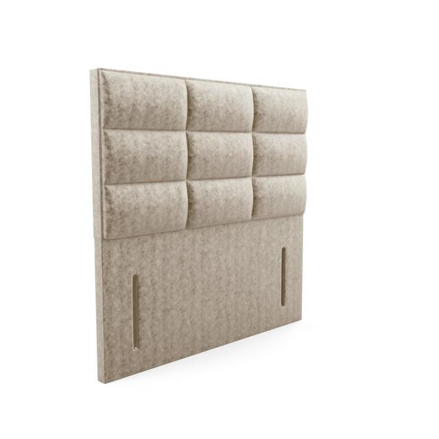 Upholstered Headboard Ebern Designs Upholstery: Crushed Velvet - Cream, Size: Single (3') on Productcaster.