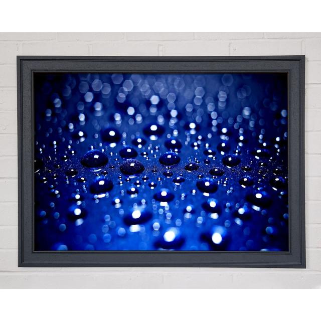 Drops On Blue Framed Print Ebern Designs Size: 59.7cm H x 84.1cm W x 1.5cm D on Productcaster.